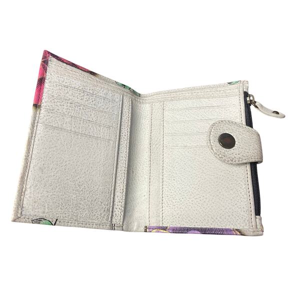 Anuschka Leather Hand Painted Wallet in Floral Paradise Butterfly Print - Picture 4 of 8